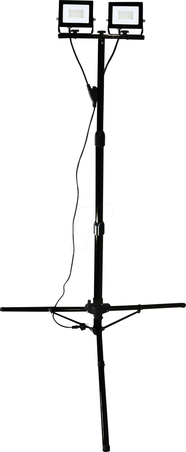 MLI 21600056 - LED-Baustrahler Boston, 2x 20 W, 2190 lm, 4000 K, IP65, Tripod