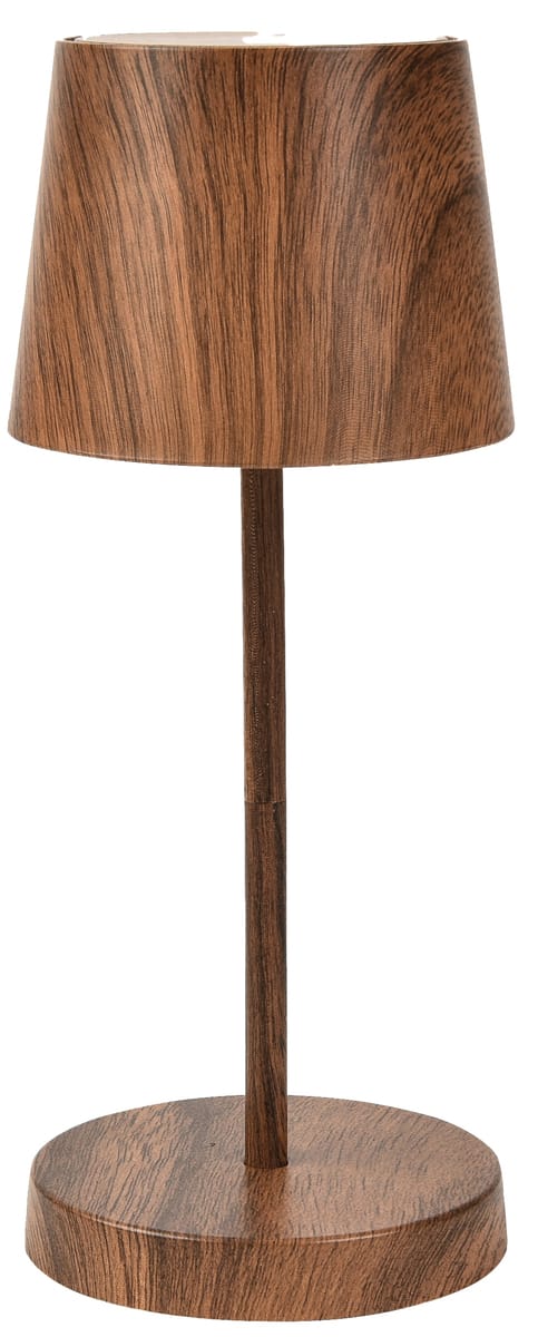 MLI 27700407 - LED-Outdoor-Tischleuchte MESA, dimmbar, 3000 K, Akku, Holzoptik