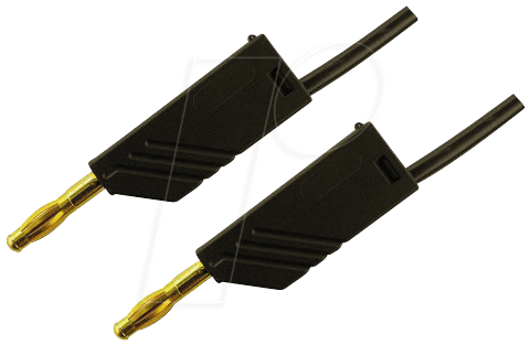 MLN 100 25 AU SW - Messleitung, 2,5 mm², 1,0 m, schwarz, vergoldet