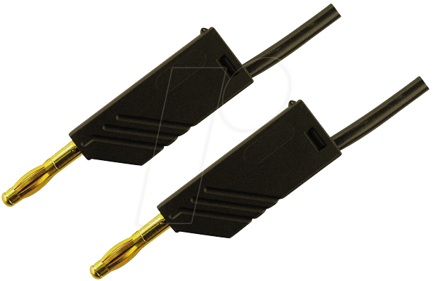 MLN 25 25 AU SW - Messleitung, 2,5 mm², 0,25 m, schwarz, vergoldet