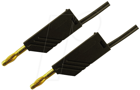 MLN 50 25 AU SW - Messleitung, 2,5 mm², 0,5 m, schwarz, vergoldet