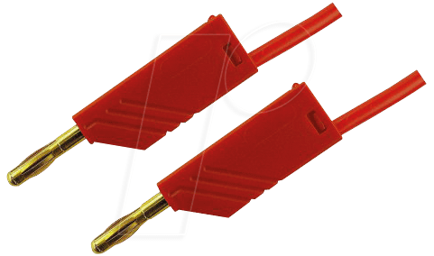 MLN 50 25 AU RT - Messleitung, 2,5 mm², 0,5 m, rot, vergoldet