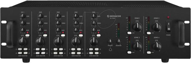 MON PA-12040 - Monacor Matrix-Mischverstärker, 4-Zonen, 4x 120 W