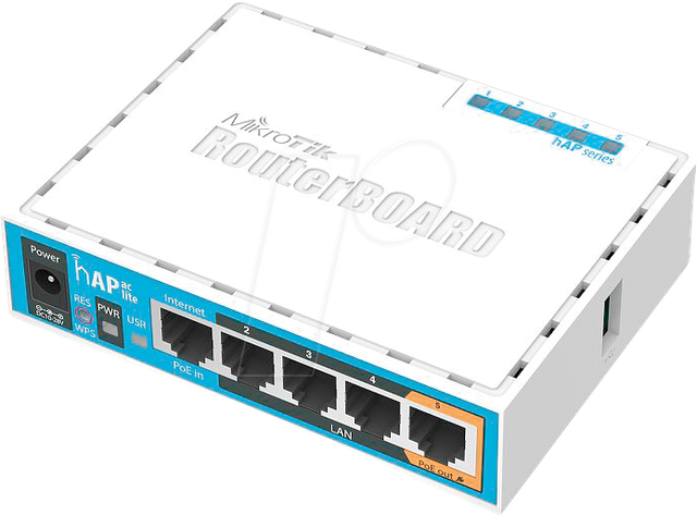 MTK HAP AC LITE - hAP ac lite, 650 MHz CPU, 64 MB RAM, 5x LAN, 2.4/5Ghz