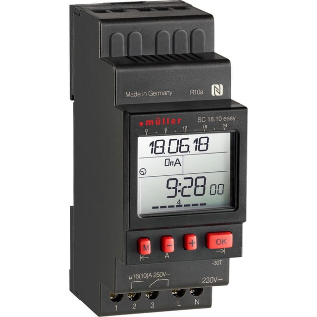 MU SC1810EA12 - Digitale Wochenzeitschaltuhr, 1 Kanal 12 V, NFC