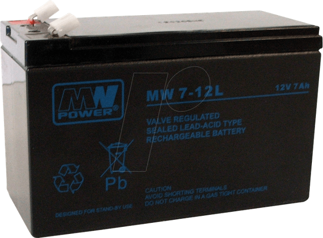 MW 7-12 - Blei-Vlies-Akku, 12 V, 7 Ah