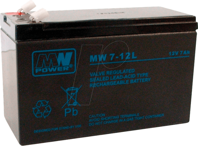 MW 7-12L - Blei-Vlies-Akku, 12 V, 7 Ah