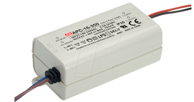 MW APC-16-700 - LED-Trafo, 16 W, 9 - 24 V DC, 700 mA