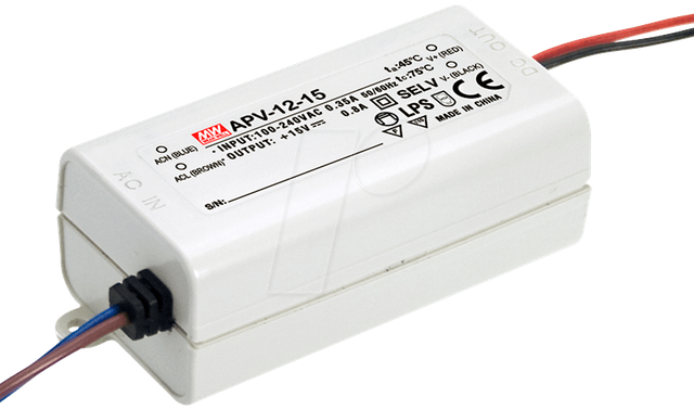 MW APV-12-12 - LED-Trafo, 12 W, 12 V DC, 1000 mA