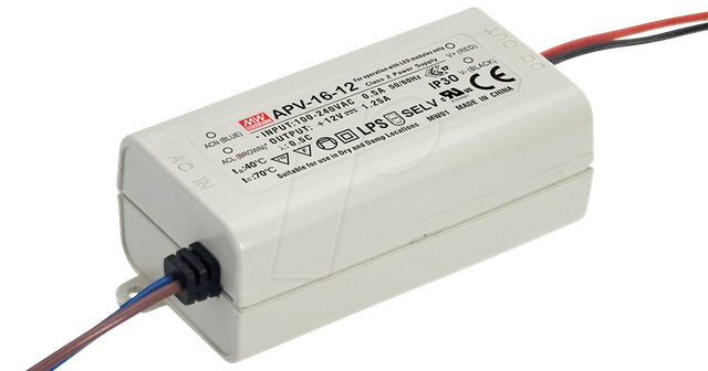MW APV-16-5 - LED-Trafo, 13 W, 5 V DC, 2600 mA