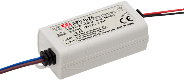 MW APV-8-24 - LED-Trafo, 8 W, 24 V DC, 340 mA