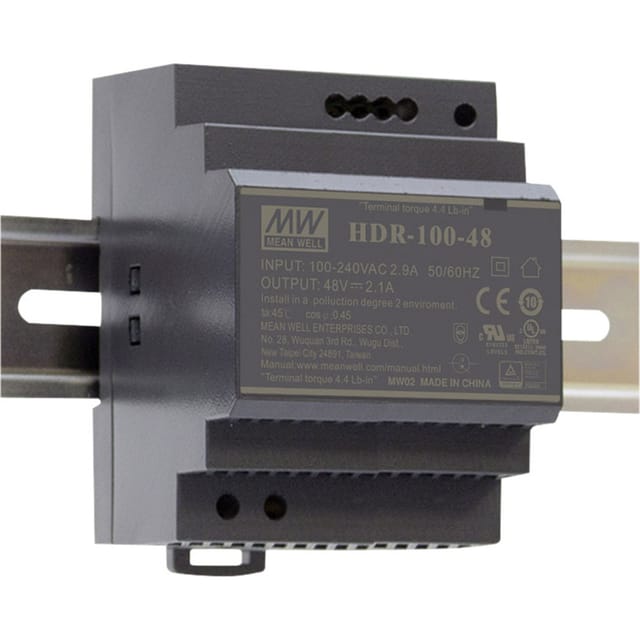 MW HDR-100-12 - Schaltnetzteil, Hutschiene, 85,2 W 12 V, 7,1 A