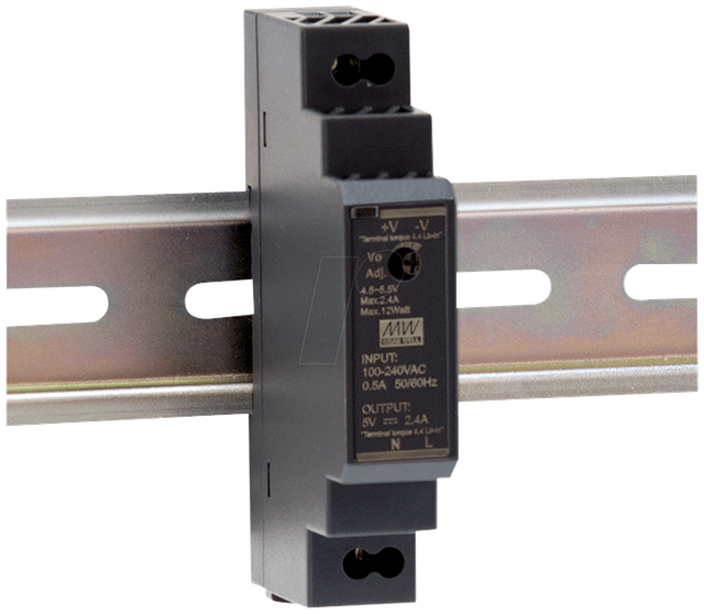 MW HDR-15-12 - Schaltnetzteil, Hutschiene, 15 W, 12 V, 1,25 A