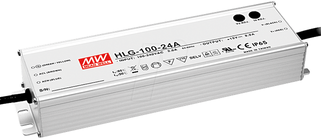 MW HLG-100H-24A - LED-Trafo, 95 W, 24 V DC, 400 mA, dimmbar