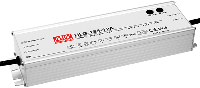 MW HLG-185H-24A - LED-Trafo, 187 W, 24 V DC, 7800 mA