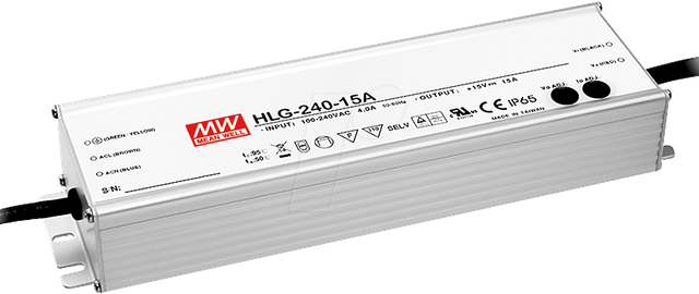 MW HLG-240H-12B - LED-Trafo, 192 W, 12 V DC, 16000 mA, dimmbar, 3-in-1
