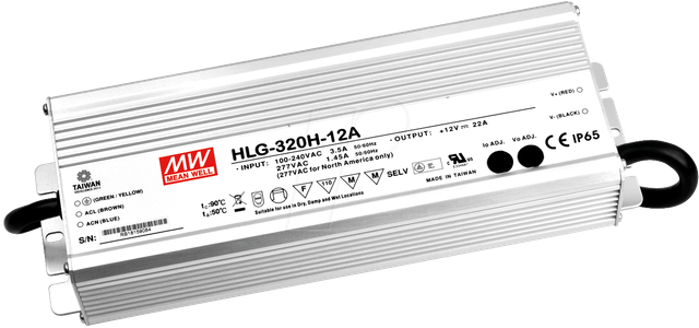MW HLG-320H-24B - LED-Trafo, 320 W, 24 V DC, 1330 mA