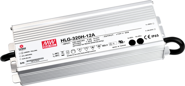 MW HLG-320H-24 - LED-Trafo, 320 W, 24 V DC, 13340 mA