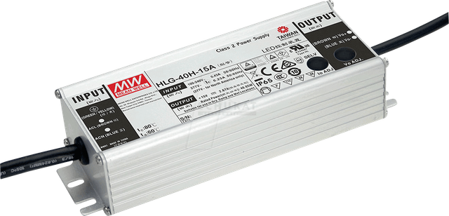 MW HLG-40H-24AB - LED-Trafo, 40 W, 24 V DC, 1670 mA, dimmbar, 3-in-1