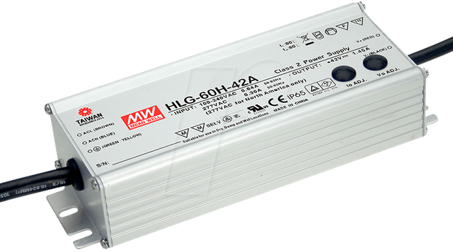 MW HLG-60H-24B - LED-Trafo, 60 W, 24 V DC, 1150 mA, dimmbar, 3-in-1