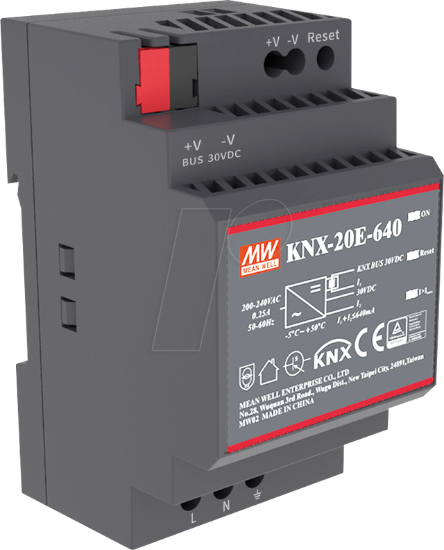 MW KNX-20E-640 - KNX Schaltnetzteil, 19,2 W, 640 mA