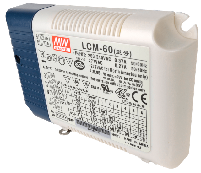 MW LCM-60DA - LED-Trafo, 60 W, 2-90 V DC, Taster-Dimmung, DALI