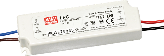 MW LPC-20-350 - LED-Trafo, 16 W, 9 - 48 V DC, 350 mA