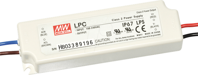 MW LPC-20-700 - LED-Trafo, 21 W, 9 - 30 V DC, 700 mA