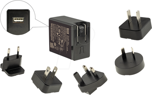 MW NGE12I05-USB - USB-Ladegerät, 12 W, 5 V, USB-A, Wechselstecker