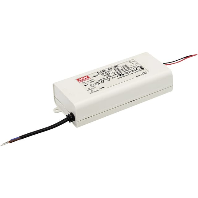 MW PCD-40-1050B - LED-Trafo, 40 W, 19 - 38 V DC, 1050 mA, AC-Dimmung