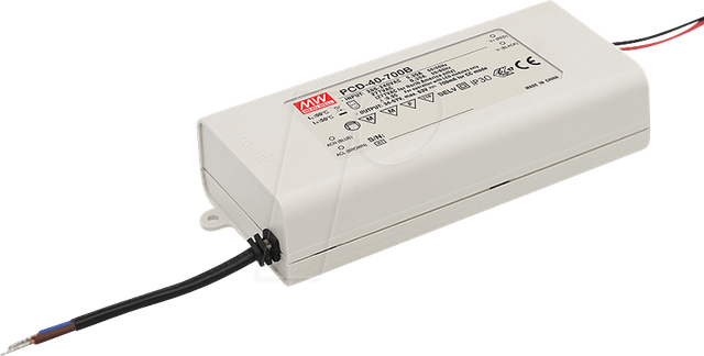 MW PCD-40-500B - LED-Trafo, 40 W, 40 - 80 V DC, 500 mA, AC-Dimmung