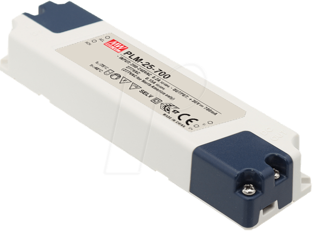 MW PLM-25-350 - LED-Trafo, 25 W, 42-72 V DC, 350 mA