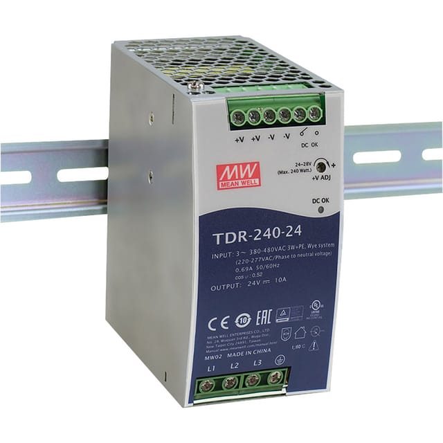 MW TDR-240-48 - Schaltnetzteil, Hutschiene, 240 W, 48 V, 5 A