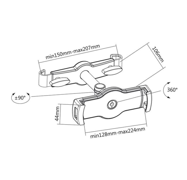 MYW HT3L - Tablet-Halterung für Autokopfstütze