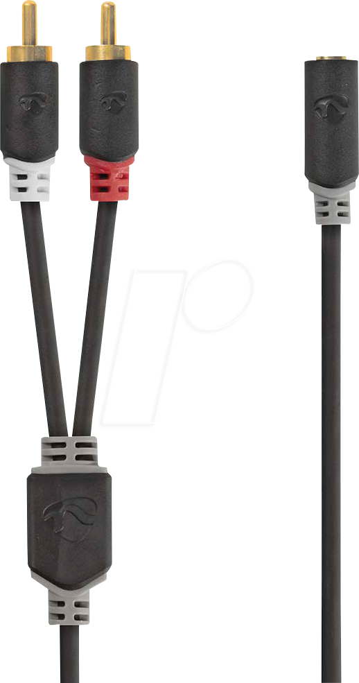N CABW22255AT10 - Cinch Kabel, 2x Cinch Stecker auf 3,5 mm Stereo Kupplung, 1 m