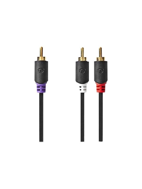 N CABW24000AT30 - Cinch Subwoofer Kabel, Cinch Stecker > 2x Stecker, 3 m