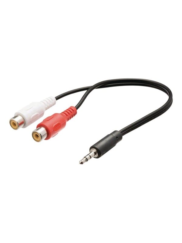 N CAGB22250BK02 - Audiokabel, 3,5 mm Klinkenstecker auf 2x Cinch Buchse, 0,2 m