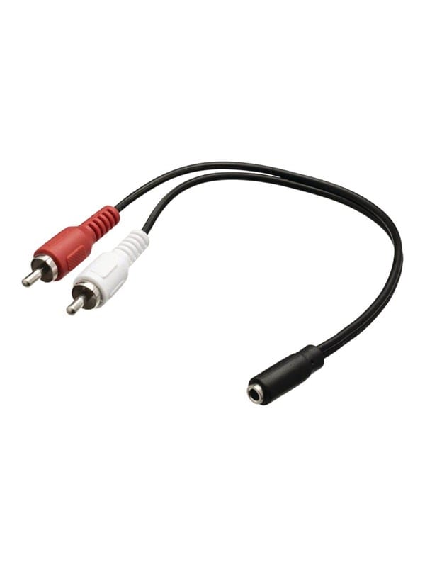 N CAGB22255BK02 - Audiokabel, 2x Cinch Stecker auf 3,5 mm Klinken Buchse, 0,2 m