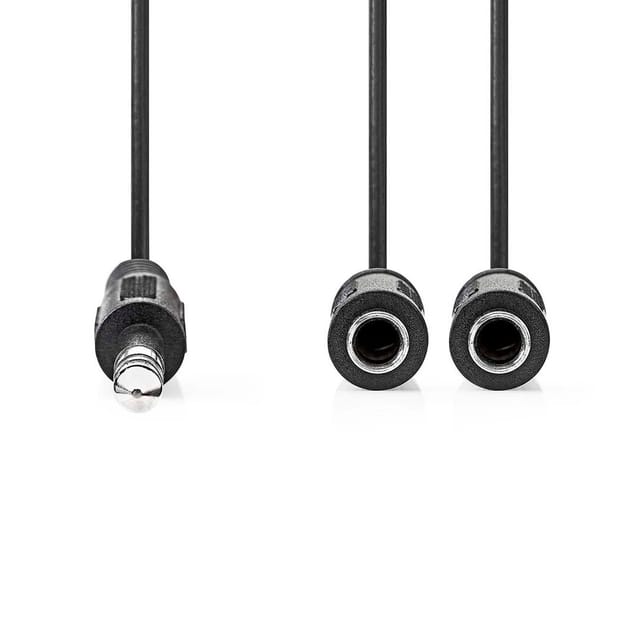 N CAGB23110BK02 - Audiokabel, 6,35 mm Klinkenstecker auf 2x 6,35 mm Buchse, 0,2 m