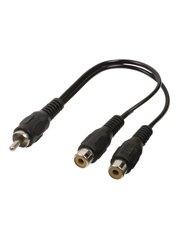 N CAGB24010BK02 - Cinch Stecker auf 2x Cinch Buchse Subwoofer Kabel 0,2m