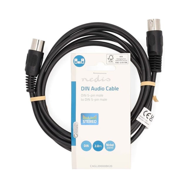 N CAGL20000BK20 - Audio Kabel, 5-pol DIN Stecker, 2 m