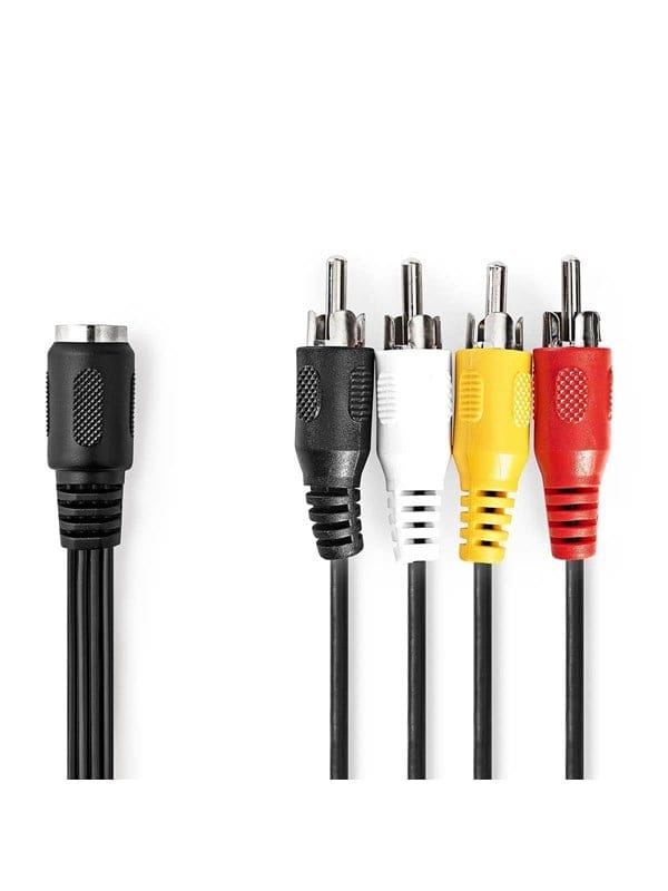 N CAGL20475BK02 - Audio Kabel, 4x Cinch Stecker auf 5-pol DIN Buchse, 0,2 m