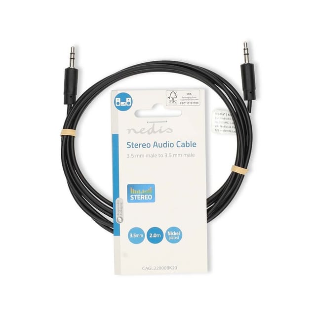 N CAGL22000BK20 - Audiokabel, 3,5 mm Klinkenstecker, 2 m