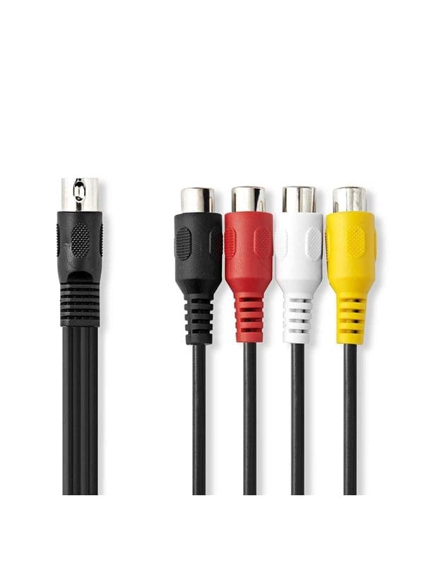 N CAGL20450BK02 - Audio Kabel, 5-pol DIN Stecker auf 4x Cinch Buchse, 0,2 m