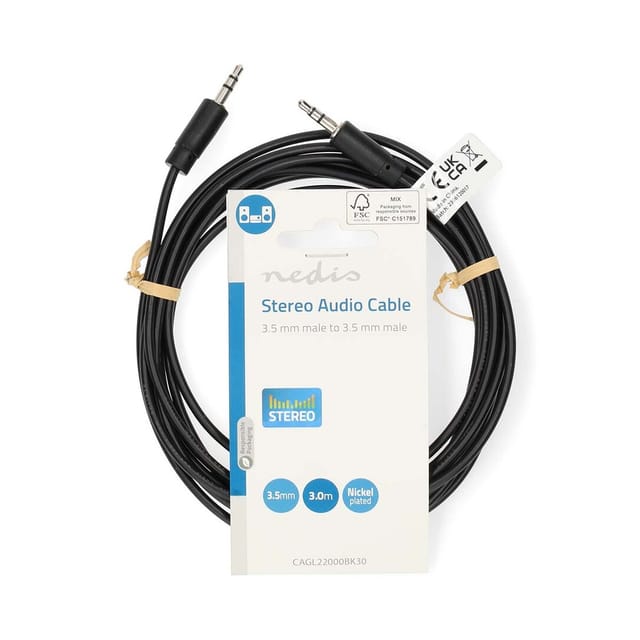 N CAGL22000BK30 - Audiokabel, 3,5 mm Klinkenstecker, 3 m