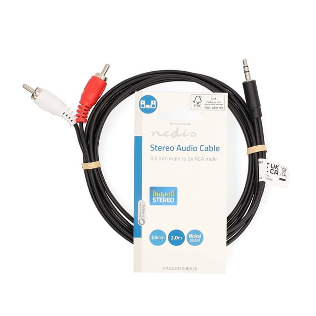N CAGL22200BK20 - Audiokabel, 3,5 mm Klinke auf Cinch, 2 m