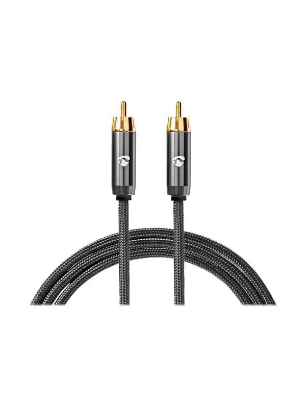 N CATB24100GY50 - Subwoofer Kabel, Cinch Stecker auf Stecker, 5 m