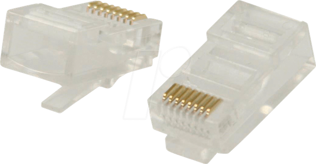 N CCGB89300TP - RJ45 (8P8C)-Stecker, 10 Stück, Cat.5, Transparent
