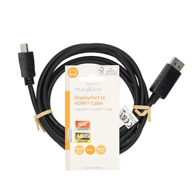 N CCGL37101BK20 - DisplayPort 1.2 Kabel, 4K 30 Hz, 2,0 m
