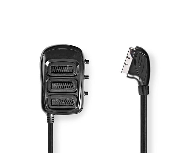 N CVGB31835BK05 - SCART-Schaltbox, SCART Stecker 3x SCART Buchse, 0.50m, Rund